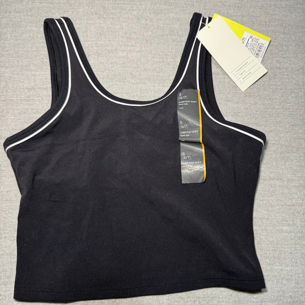 Athletic Works Kids Girls Black Everyday Soft Tank Top Cropped Fit Size S 6/7